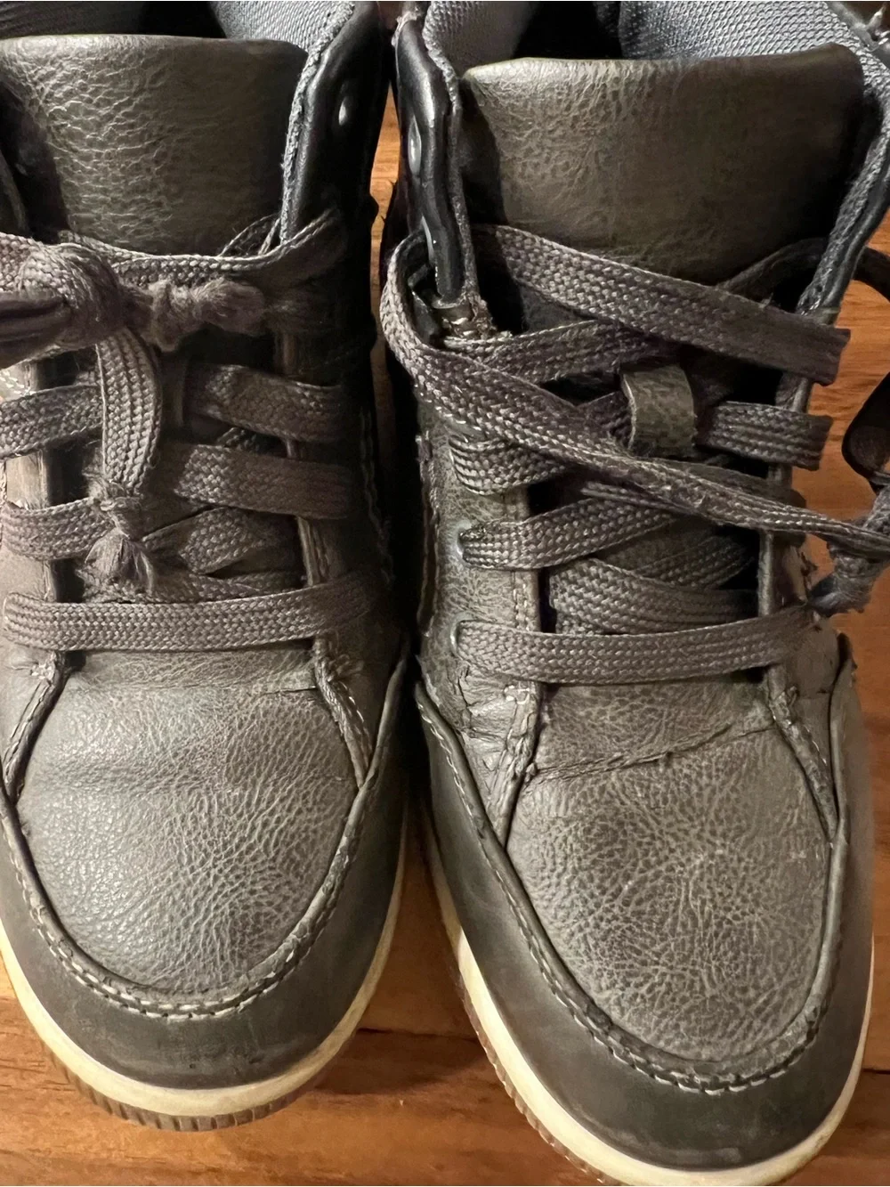 Landry Boys Youth Lace-Up Shoes Grey/Blue Size 1.5Y 👟💙